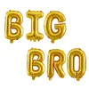 Décoration de fête 6pcs 16 pouces Big Sis Bro Lettrage Ballons Annonce de bébé Frère ou Soeur Fond