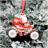 Creative Santa Claus Motorcycle Christmas Decorations Diy Party Home Decoration Tree Pendants Drop Delivery Dhs7H