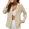 Costumes pour femmes 2023 automne hiver femmes Blazers mode Double boutonnage tenue de bureau Blazer manteau Vintage à manches longues poches vêtements d'extérieur pour femmes