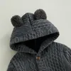 Jackets Toddler Kids Baby Boys Spring Autumn Bear Ears Hooded Sweater Solid Color Long Sleeve Button Down Coat Knitted Jacket 2-7T