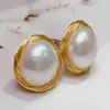 Dangle Earrings Natural Freshwater Pearl White Baroque 18K Lucky HOOK SOLID Mother's Day Halloween Jewelry Gift Party Diy Cultured