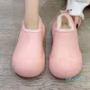 Slippers Winter Women's Closed Toe Platform Fashion EVA Waterproof Warm Plus Velvet Cotton Shoes Home Casual Slides Female