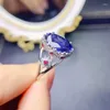 Anneaux de cluster Fleur de saphir bleu Big Bague par bijoux 925 Sterling Silver 10 14mm 6.5ct Gemstone Fine J228285