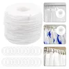 Curtain Roman Shade Hardware Kit Accessories White See Through Curtains Blind Rings