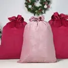 Juldekorationer 2023 Luxury Velvet Santa Sack Personlig dragskoförvaringsväska Stor tom för Packing Gift Xmas Decor 231121