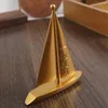 Storage Bags Solid Brass Boat Figurine Small Statue House Decoration Sailboat Figurines Collectable Gift