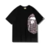 NEW A BATHING APE Мужская футболка с круглым вырезом и принтом золотого тиснения