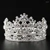 Grampos de cabelo TDQUEEN redondo tiaras de noiva e coroas banhadas a prata acessórios de casamento para mulheres