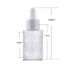 30 ml Glas-Parfümflaschen für ätherische Öle, Flüssigreagenz, Pipette, Tropfflasche, flache Schulter, zylindrische Flasche, klar/matt/bernsteinfarben Huloq