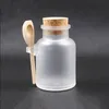 Frosted Abs Bath Salt Shaker Seal Refillerbara maskflaskor med träsked Soft Cork 100 ml 200 ml 300 ml Ubjqa