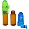 Glass Snuff Snorter Bottle Smoking Pipes Pill Case Containers Kit Portable Sniff Pocket Durable Snuffer Mix Color Snort Storage 53mm 68mm 83mm Smoke Accessories