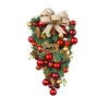 Fiori decorativi Ghirlanda di Natale Appendiabiti per porta d'ingresso Pino artificiale Bacca rossa Ghirlanda Decorazione per albero Navidad Home Decoratio