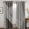 Curtain Black And White 2 Piece Sunshade Window Curtains Modern Fashion For Living Room Bedroom Treatment