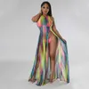 Summer Women Designer Swimsuit Seksowna perspektywa Perspective Split Maxi Dress stroje stroje kąpielowe