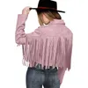 Damesjassen Mode Kwastje Motorfiets Cropped Jassen Vrouwen Fringe Faux Suède Herfst Stijlvolle Dunne Jas Voor Vrouw Ropa De Mujer