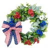 Decorative Flowers Wreath For Patriotic Independence Day And Jul 4th Home Decorations Red White Blue Artificial Modern Christmas Indoor