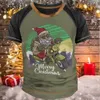 メンズフーディーズスウェットシャツ面白いメンズTシャツメリークリスマスサンタ3Dプリントカジュアルショートリーブ漫画Tシャツ特大の男性服Oネックプルオーバー231122