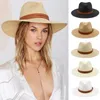 Breda breim hattar hink stor storlek 5658 5960 cm naturlig panama halm sommarmännen kvinnor strand uv skydd fedora sol grossist 230421