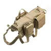 Colliers de chien Laisses Harnais militaire Selle avec sac de poche Gilet de formation pour animaux de compagnie Collier souple Accessoires réglables pour petit Medid3166
