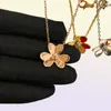 Brand Pure 925 Sterling Silver Jewelry For Women 3 Leaf Flower Neckalce Pendant 60cm Clover Sakura Wedding Party Necklace 2106219473663