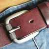 Belts Natural Leather Belt Men's Hard Metal Matte Buckle Original 105-150cm Jeans Screw Accessories