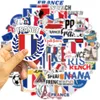 50pcs-Pack Graffiti France Stickers Waterproof Vinyl Stickers för bagage Vattenflaska Laptop bilplanerare Scrapbooking Phone Mac Door Wall Decals