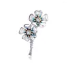 Brooches Elegant Flower Enamel Women Jewelry Lady Plant Luxury Rhinestone Accessories Corsage Party Wedding Brooch Pins