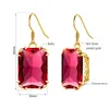 Dangle Earrings unique13 18mm Red Stone Ruby Gold For Women Gem