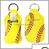 Party Favor Party Favor Neoprene er Baseball Softball Keychains Chapstick Holders For Hand Sanitizer Bottle Gel Holder Sleeve Key Chai DH3ie