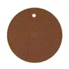 Table Mats 1pc Round Honeycomb Silicone Insulation Pad Non-Slip Anti-scalding Placemat Mat Pot Holder Kitchen Accessories