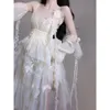 Robe de soirée en dentelle, couleur unie, Patchwork, Bandage, taille fine, haute rue, robes d'été pour femmes