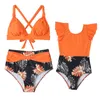 Family Matching Outfits Style Matching Swimwear Girls Swimsuit Costume Princess Costume Daughter And Mummy Swimsuit ParentChild Swimsuit 230421