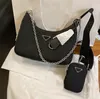 SALE 3 Piece Man Womens Luxurys Designers Väskor Högkvalitativa handväskor Cleo Hobo Purse Nylon Chain Lady Handbag Crossbody Shoulder Wholesale Totes Fashion Clutch Bags