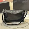 Mulheres de luxo crossbody designer saco retro hobo couro acolchoado bolsa luxo clássico versátil axilas fanny pacote prata hardware mala noite embreagem 35cm