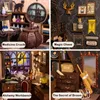 Doll House Accessories Cutebee Book Nook Kit Diy Wood Doll House With Touch Light Furniture Magic Pharmacist Bookend Miniature Chulty Decorations 230422