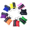 8 Color Outdoor Gadgets Key Chain Emergency CPR Face Shields Resuscitation Face Mask CPR Pocket Masks Tactical Survival masks