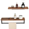 Bathroom Shelves Walnut Wood Corner Shelf Bathroom Towel Rack Home Organization and Storage Rectangle Shelves Bathroom Accessories Storage 230422