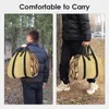 Förvaringspåsar utomhus vede canvas väska stock tote öppen spis stort trä bärhandtag camping kapacitet