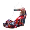 Dress Shoes Sexy Girl Summer Design Party Women High Heels Buckle Ankle Strap Sandals Flower Open Toe