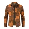 Casual shirts voor heren mannen boho chic etnische bloemenprint shirt linnen linnen lange mouw trendy