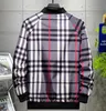 Men's Jacket 2023 Autumn/Winter New Stripe Print Men's Coat Round Neck Men's Casual Windbreaker Coat