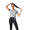 BL ample smock haut de sport costume de yoga léger pour femme respirant course minceur T-shirt à manches courtes grand costume de fitness BJ