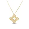 Robrto Co Necklace Venetian Princess Lace Brand Logo Designer Luxury Fine Jewelry for Womens Pendant K Gold Clover Four Leaf Grass Far Fetch