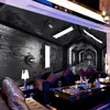 Personalizado po papel de parede 3d estereoscópico túnel espaço cartaz mural retro restaurante café ktv sala estar fundo pintura 202w