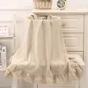 Blankets Double Layer Cotton Blanket Super Soft Crepe Ruffle Edge Baby Bath Towel Children's Cart Cover