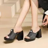 Sandali BLXQPYT Sandalias Mujer 2023 Pelle Gladiatore Piattaforma Tacchi Open Toe Partito Scarpe da donna Fuori Casa Pantofole da spiaggia C22-31