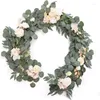 Fiori decorativi Tavolo da matrimonio Simulazione Decorazione floreale 180x50 cm Rosa artificiale Lunga vite Arco finale Sfondo festa fai da te Pops