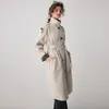 Płaszcz damski płaszcz płaszcza kobiet Windcoat Klasyczny design solidny kołnierz skręcony pojedynczy szarfia