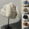 Bérets femmes chapeau couleur unie Sherpa résistant au froid coupe-vent hiver femme casquette filles pour la vie quotidienne