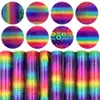 Window Stickers Holographic Rainbow Leopard Permanent Gradient Adhesive Craft Making Sign Cricut Film för Wall Glass Car Cup Decor245D